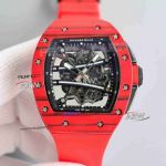Richard Mille RM 061 Yohan Blake Red Carbon Fiber Rubber Strap Swiss Replica Watch 